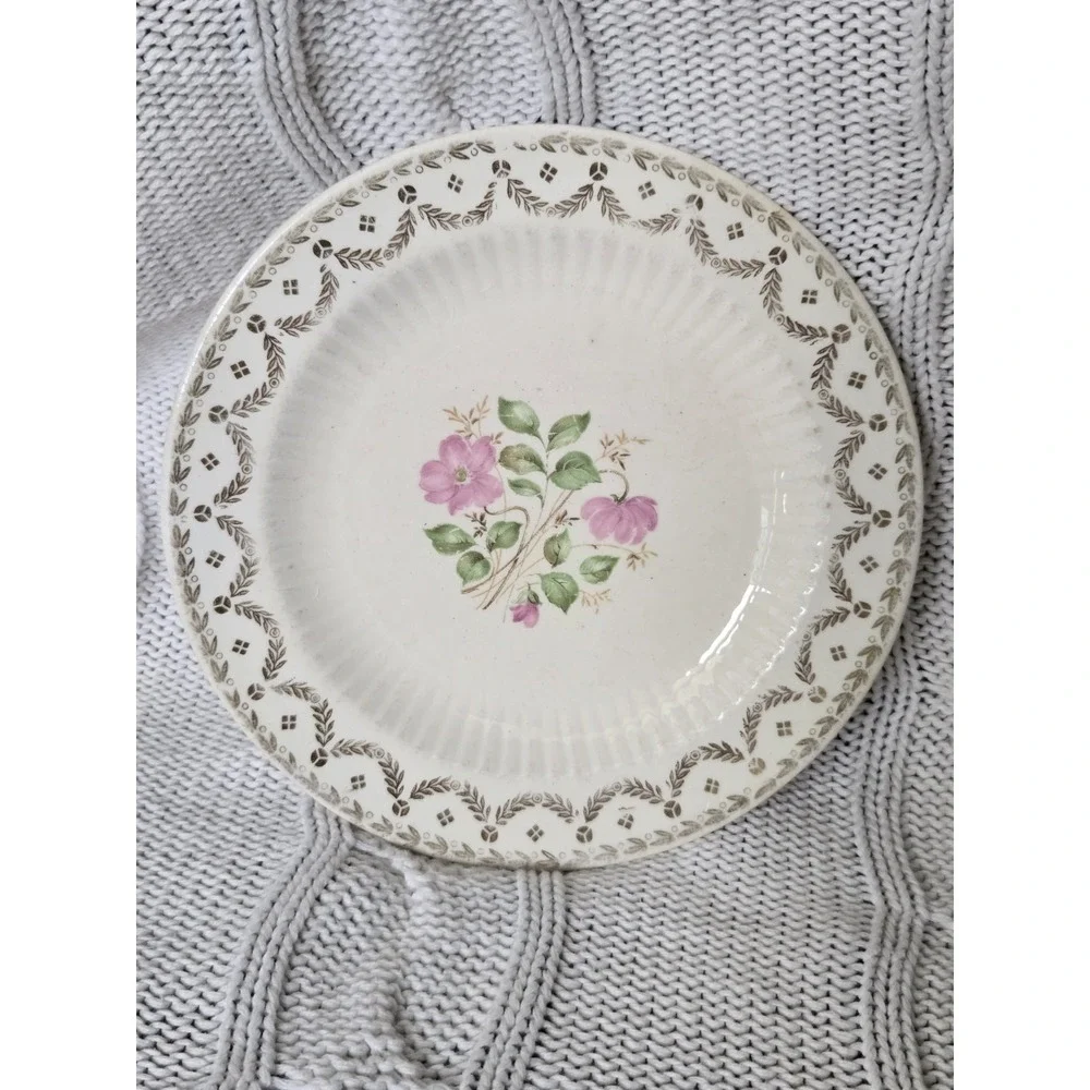 Vintage American Homes Paula Bread & Butter / Dessert Plate 22K Gold‎ Floral USA